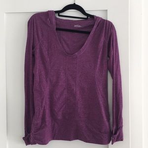 Zella long sleeve hooded top. Size medium